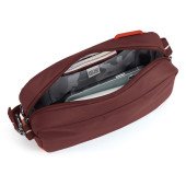 Сумка через плече антизлодій Pacsafe GO Crossbody, колір бургунді/помаранчевий - 35105345