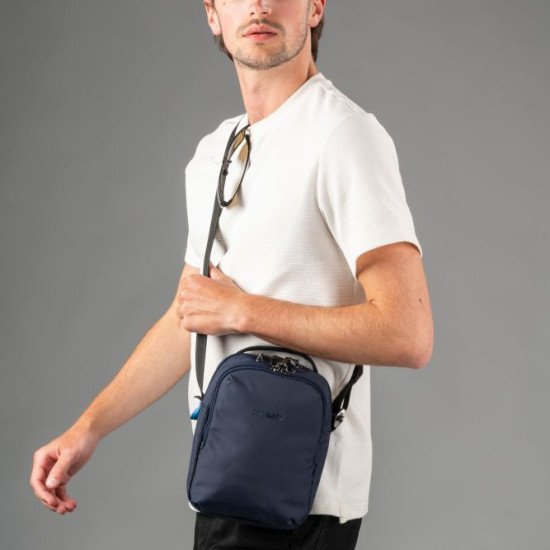 Сумка через плече антизлодій Pacsafe V Companion Crossbody, колір темно-синій - 61105658
