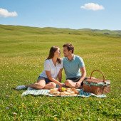 Плед флісовий двосторонній Soft Me Picnic 130х180см, колір зелений/білий/чорний - 70030105-04 Плед флісовий двосторонній Soft Me Picnic 130х180см, колір зелений/білий/чорний - 70030105-04
