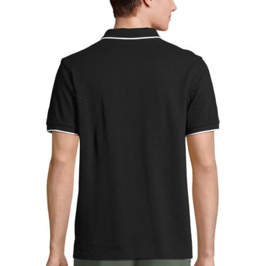 Поло SOL’S Palermo, колір чорний/білий - 047699353XL