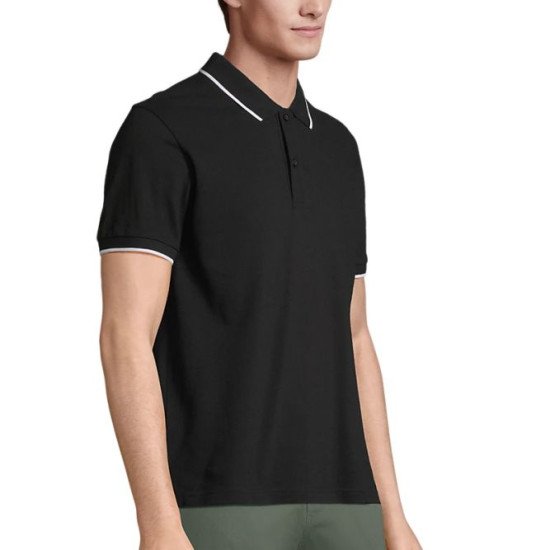 Поло SOL’S Palermo, колір чорний/білий - 047699353XL
