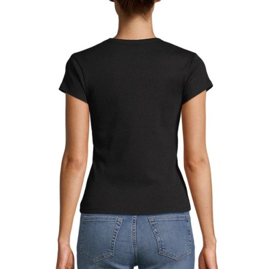 Футболка жіноча SOL’S Sara, колір насичений чорний - 04814309L Футболка жіноча SOL’S Sara, колір насичений чорний - 04814309L