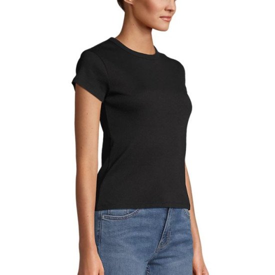 Футболка жіноча SOL’S Sara, колір насичений чорний - 04814309L Футболка жіноча SOL’S Sara, колір насичений чорний - 04814309L