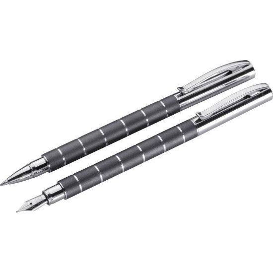 Набір металевих ручок Easy Gifts Mayfield пір'яна та ролер, в футлярі, колір графітовий - 193477