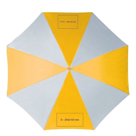 Парасоля-тростина автоматична Macma MC Twocolor, колір жовтий/білий - 4508508