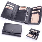 Гаманець жіночий шкіряний Stefania, колір чорний - 018D-DF-62