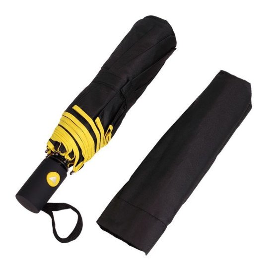 Парасоля складана напівавтоматична Bergamo Sky, колір чорний/жовтий - 7040008