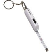 Рулетка-брелок 1м 3в1 Voyager LED, колір білий - V9458-02