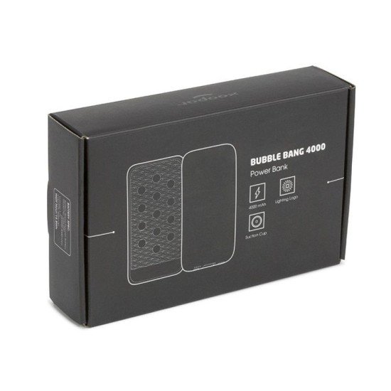 Повербанк 4000 mAh Bergamo Bubble Bang Lightlogo, світлодіодний індикатор, колір сріблястий - 4012/7/4