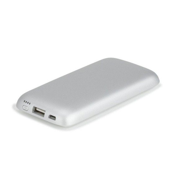 Повербанк 4000 mAh Bergamo Bubble Bang Lightlogo, світлодіодний індикатор, колір сріблястий - 4012/7/4