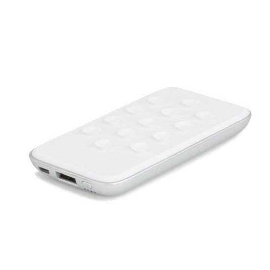 Повербанк 4000 mAh Bergamo Bubble Bang Lightlogo, світлодіодний індикатор, колір сріблястий - 4012/7/4