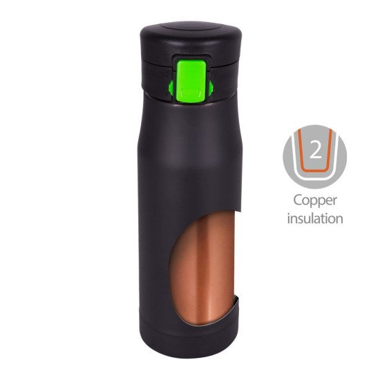 Термопляшка 550 мл сталева Voyager Air Gifts Angela, вакуумна, колір світло-зелений - V9925-10