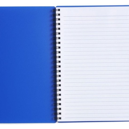 Блокнот в лінію на спіралі А5 Voyager, м'яка обкладинка, з кульковою ручкою, колір кобальт - V2387-04
