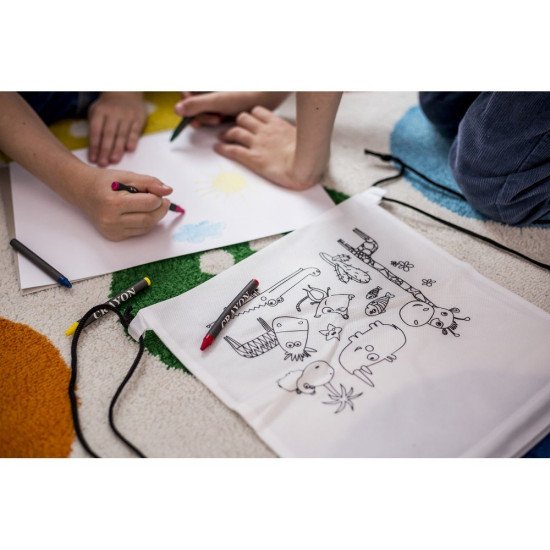 Рюкзак-мішок для розмальовки з олівцями Voyager Rosemary, колір білий - V7871-02