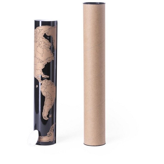 Скретч-карта світу Voyager, колір світло-коричневий/чорний - V7391-00