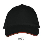 Кепка SOL'S Long Beach, колір чорний/червоний - 00594917TUN