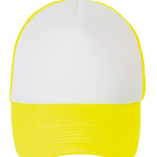 Кепка SOL'S Bubble, колір білий/неоново-жовтий - 01668514TUN