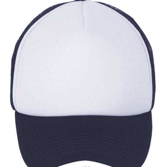 Кепка SOL'S Bubble, колір білий/насичений темно-синій - 01668989TUN