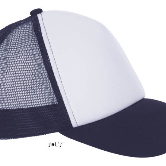 Кепка SOL'S Bubble, колір білий/насичений темно-синій - 01668989TUN