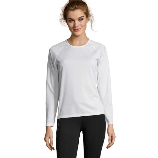 Лонгслів спортивний жіночий SOL'S Sporty LSL, колір білий - 02072102L