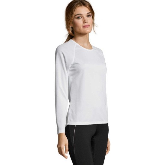 Лонгслів спортивний жіночий SOL'S Sporty LSL, колір білий - 02072102L Лонгслів спортивний жіночий SOL'S Sporty LSL, колір білий - 02072102L