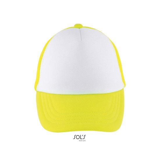 Кепка дитяча SOL'S Bubble, колір білий/неоново-жовтий - 03091514TUN