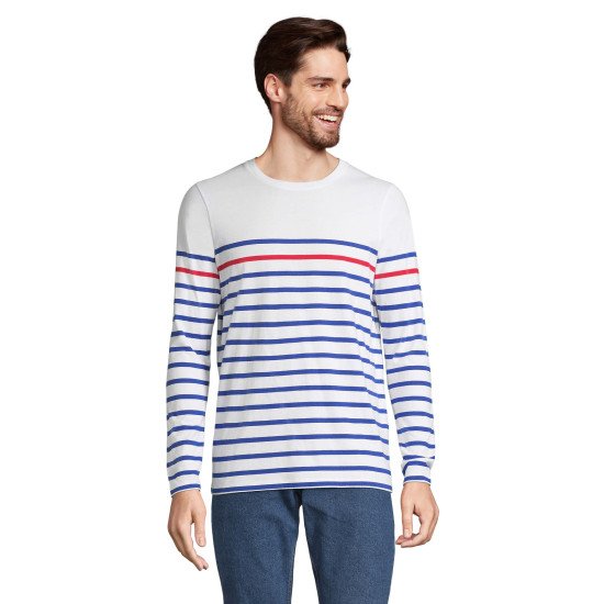 Лонгслів чоловічий SOL'S Matelot LSL, колір білий/темно-синій - 030999043XL