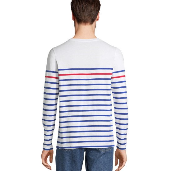 Лонгслів чоловічий SOL'S Matelot LSL, колір білий/темно-синій - 030999043XL