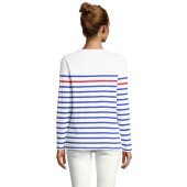 Лонгслів жіночий SOL'S Matelot LSL, колір білий/темно-синій - 03100904L