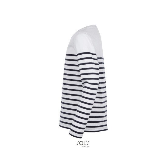Лонгслів дитячий SOL'S Matelot LSL, колір білий/темно-синій - 0310190406A