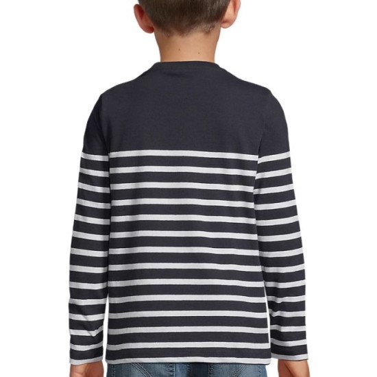 Лонгслів дитячий SOL'S Matelot LSL, колір білий/темно-синій - 0310190408A