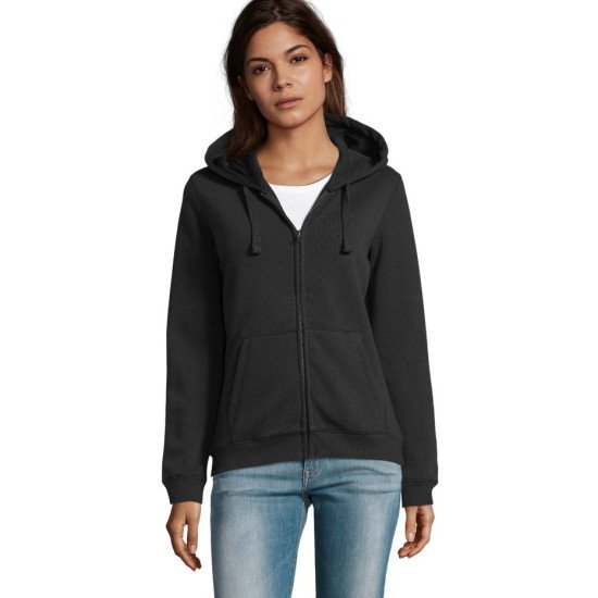 Худі на блискавці жіноче SOL'S Spike, колір чорний - 03106312S