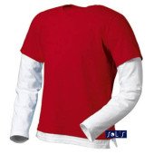 Лонгслів SOL'S Mix, колір червоний/білий - 11480145L