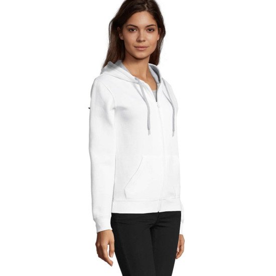 Худі на блискавці жіноче SOL'S Soul, колір білий - 47100102L
