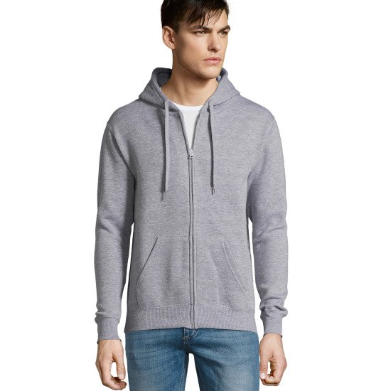 Худі на блискавці чоловіче SOL'S Seven, колір сірий меланж - 47800360L