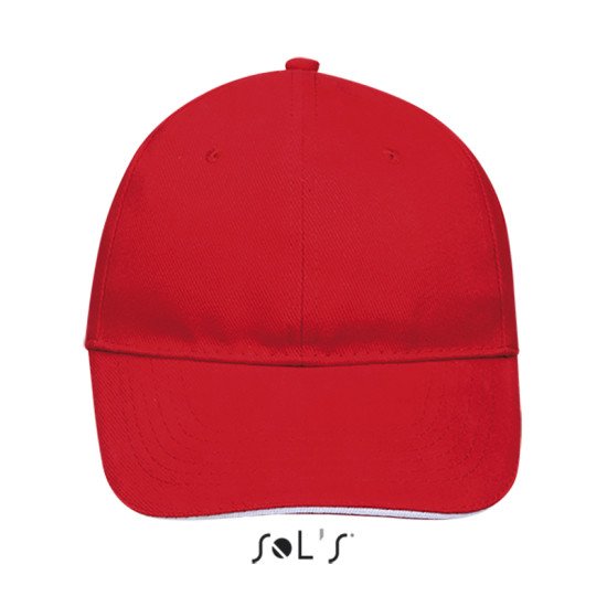 Кепка SOL'S Buffalo, колір червоний/білий - 88100908TUN