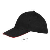 Кепка SOL'S Buffalo, колір чорний/червоний - 88100917TUN