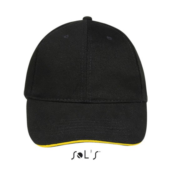 Кепка SOL'S Buffalo, колір чорний/жовтий - 88100984TUN