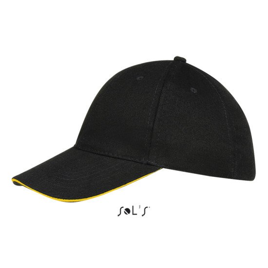 Кепка SOL'S Buffalo, колір чорний/жовтий - 88100984TUN