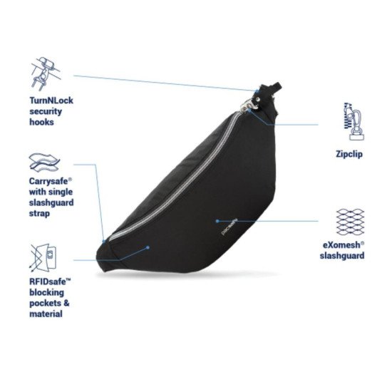 Сумка на пояс антизлодій Stylesafe Sling Pack, колір чорний - 20635100 Сумка на пояс антизлодій Stylesafe Sling Pack, колір чорний - 20635100
