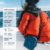 Сумка через плече антизлодій Pacsafe Metrosafe LS100 Econyl Crossbody, колір синій - 40115641