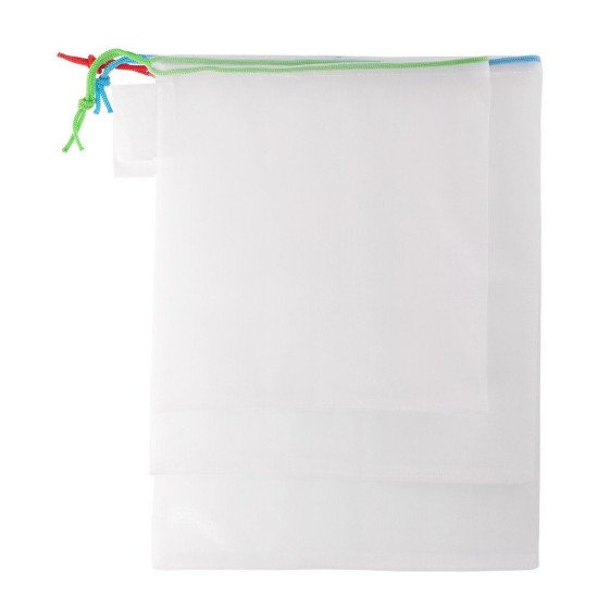 Мішечок-сітка для продуктів Voyager Steven rPET, 3 шт, колір білий - V0783-02