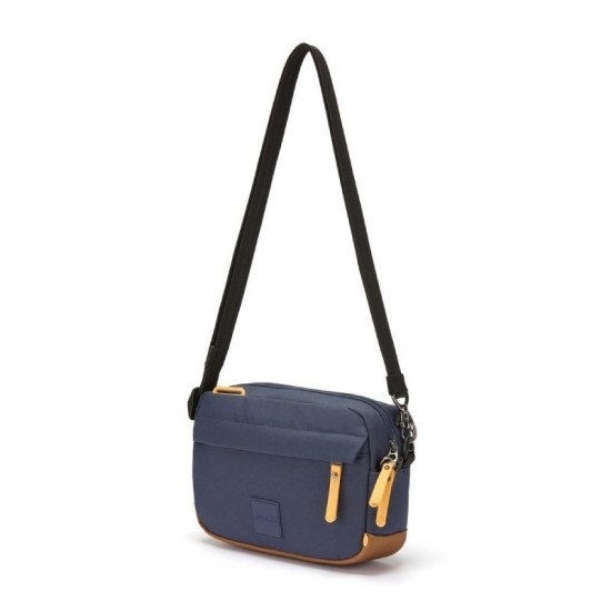 Сумка через плече антизлодій Pacsafe GO Crossbody, колір синій/помаранчевий - 35105651 Сумка через плече антизлодій Pacsafe GO Crossbody, колір синій/помаранчевий - 35105651