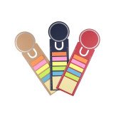 Закладка-лінійка з набором стікерів Voyager, колір коричневий - V2542-16