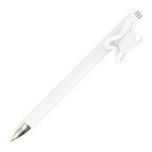 Ручка пластикова кулькова Bergamo SlapkoPen, колір білий - 3530-8