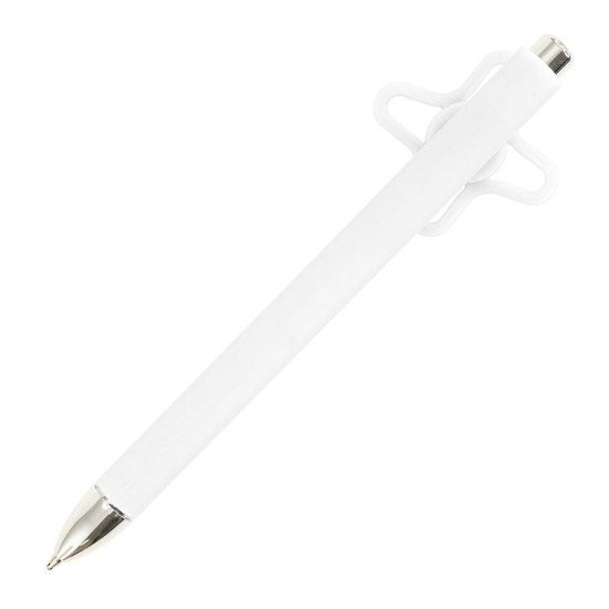 Ручка пластикова кулькова Bergamo SlapkoPen, колір білий - 3530-8