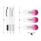 Ручка пластикова кулькова Bergamo Tender, колір білий/чорний - 3510-1
