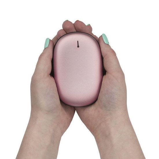 Повербанк 8000 mAh Line Art Handwarmer, з функцією обігріву рук, колір рожевий - 8000W-12 Повербанк 8000 mAh Line Art Handwarmer, з функцією обігріву рук, колір рожевий - 8000W-12