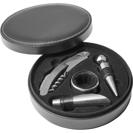 Набір для вина 4 шт Voyager, колір чорний - V7984-03