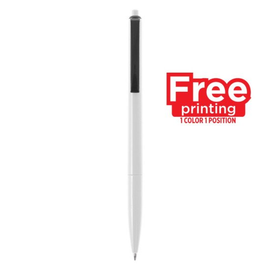 Ручка пластикова кулькова Voyager, колір білий - V1629-02